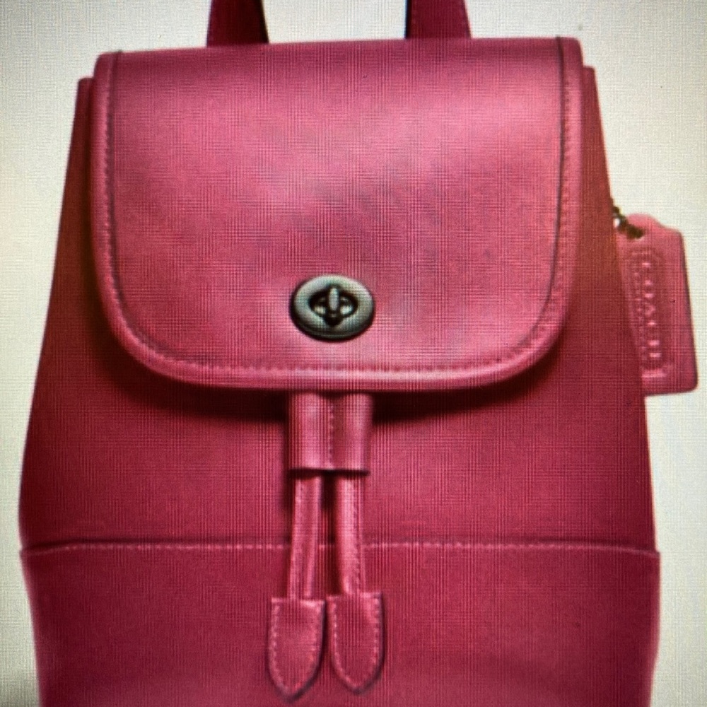Coach Pink Leather Backpack